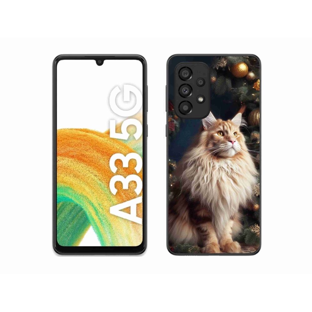 Gelový kryt mmCase na Samsung Galaxy A33 5G - kočka u stromku