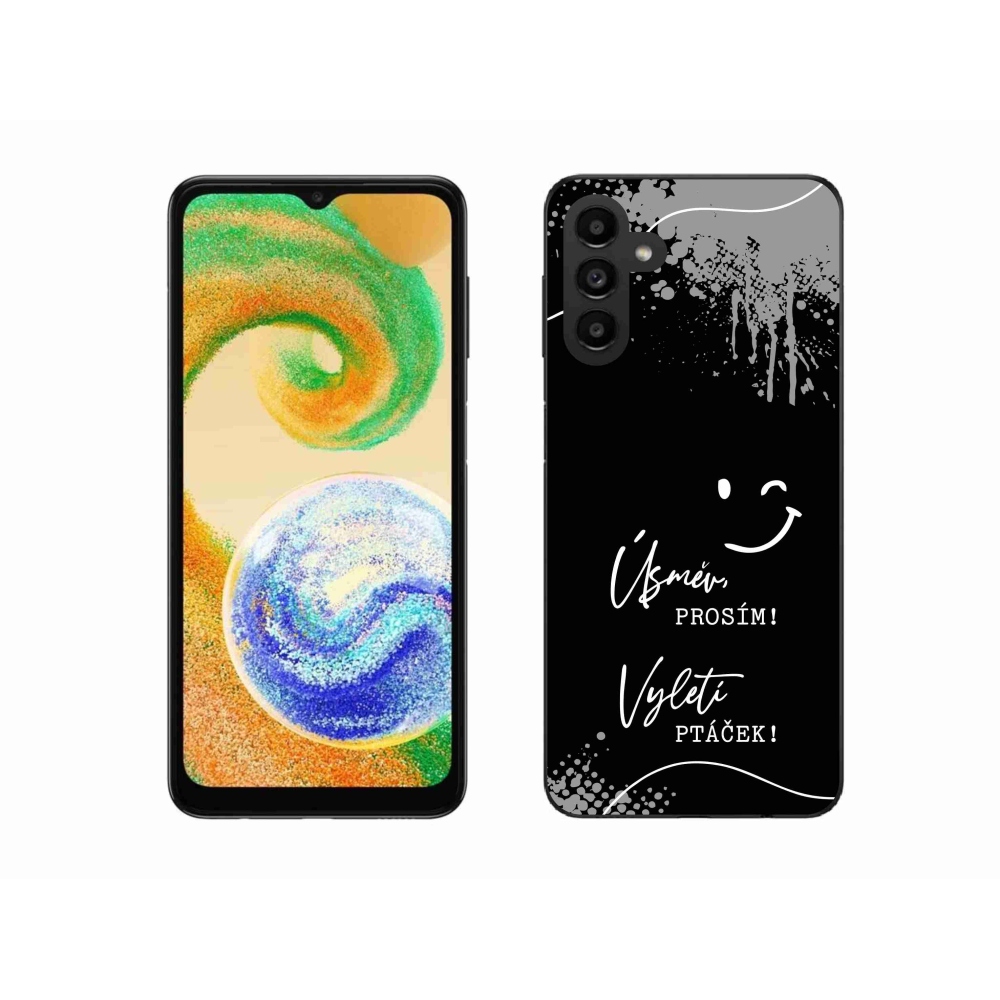 Gelový kryt mmCase na Samsung Galaxy A04s (164.7x76.7x9.1mm) - vtipný text 4 černé pozadí