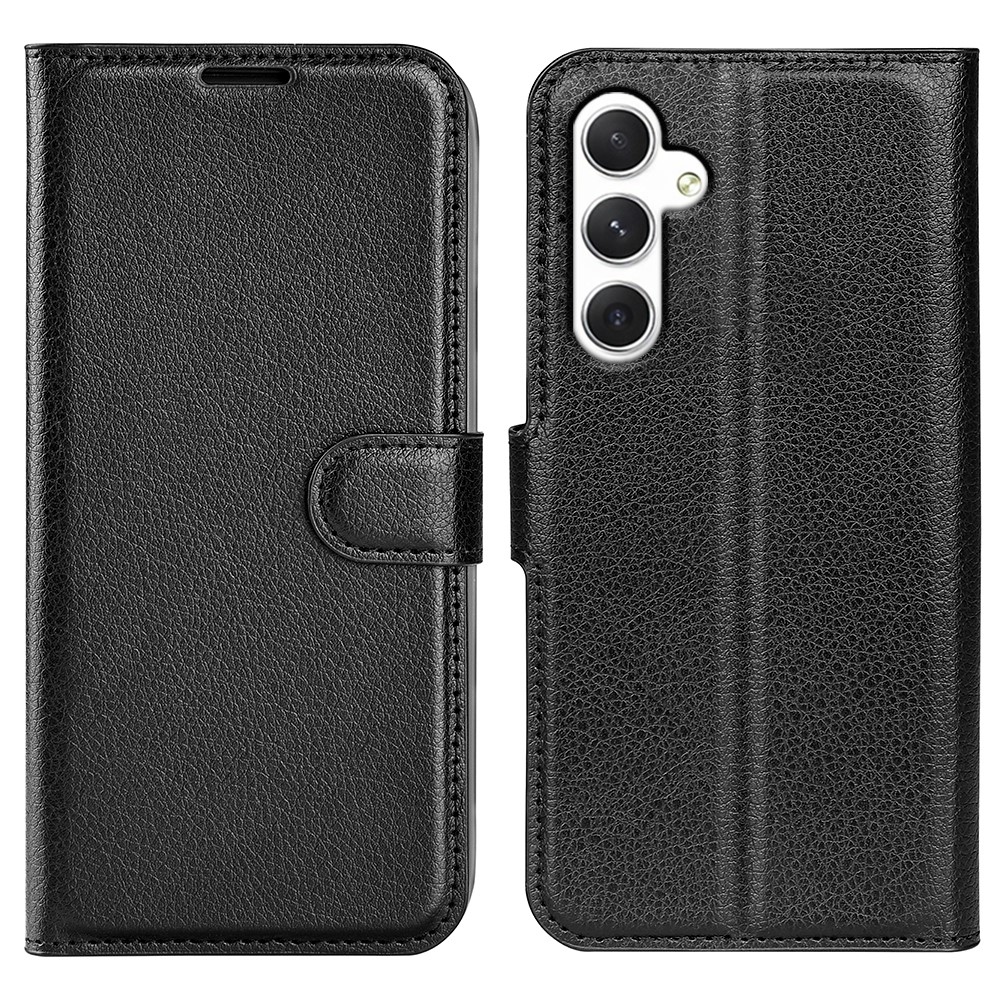 Litchi knížkové pouzdro na Samsung Galaxy S24 - černé