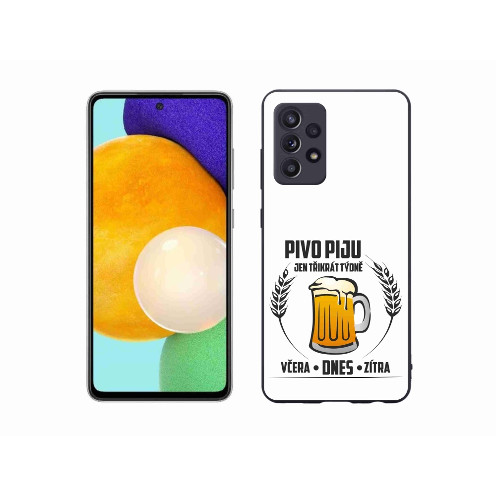 Gelový kryt mmCase na Samsung Galaxy A52/A52 5G - pivní motiv bílé pozadí