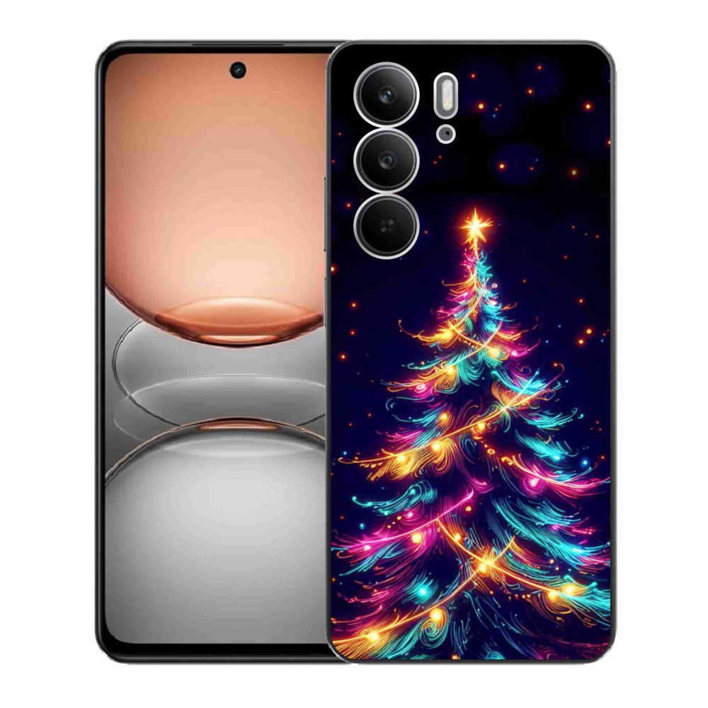 Gelový kryt mmCase na Realme C75 - neonový vánoční stromek