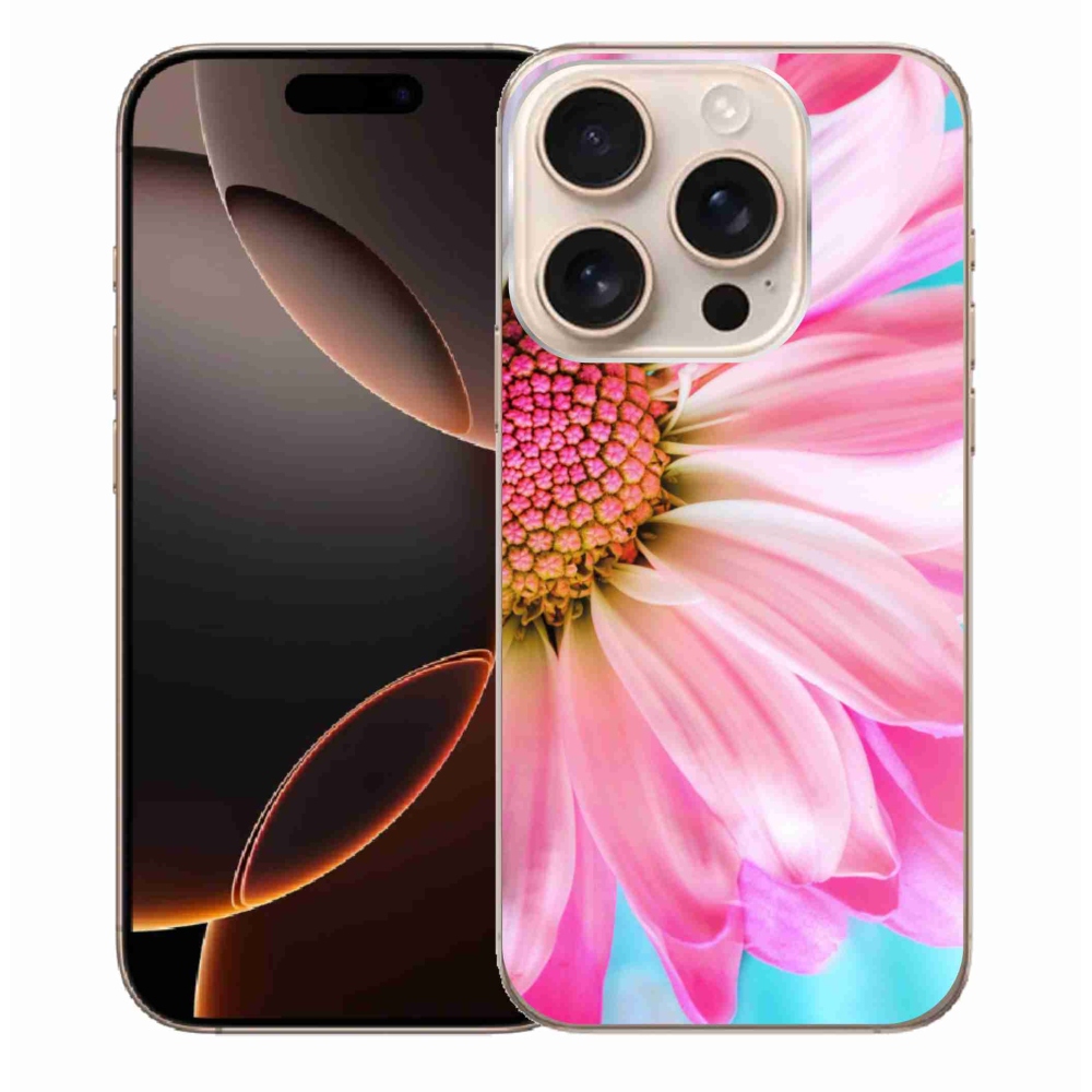 Gelový kryt mmCase na iPhone 16 Pro Max - růžová květina
