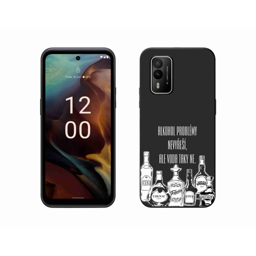 Gelový kryt mmCase na Nokia XR21 - vtipný text černé pozadí