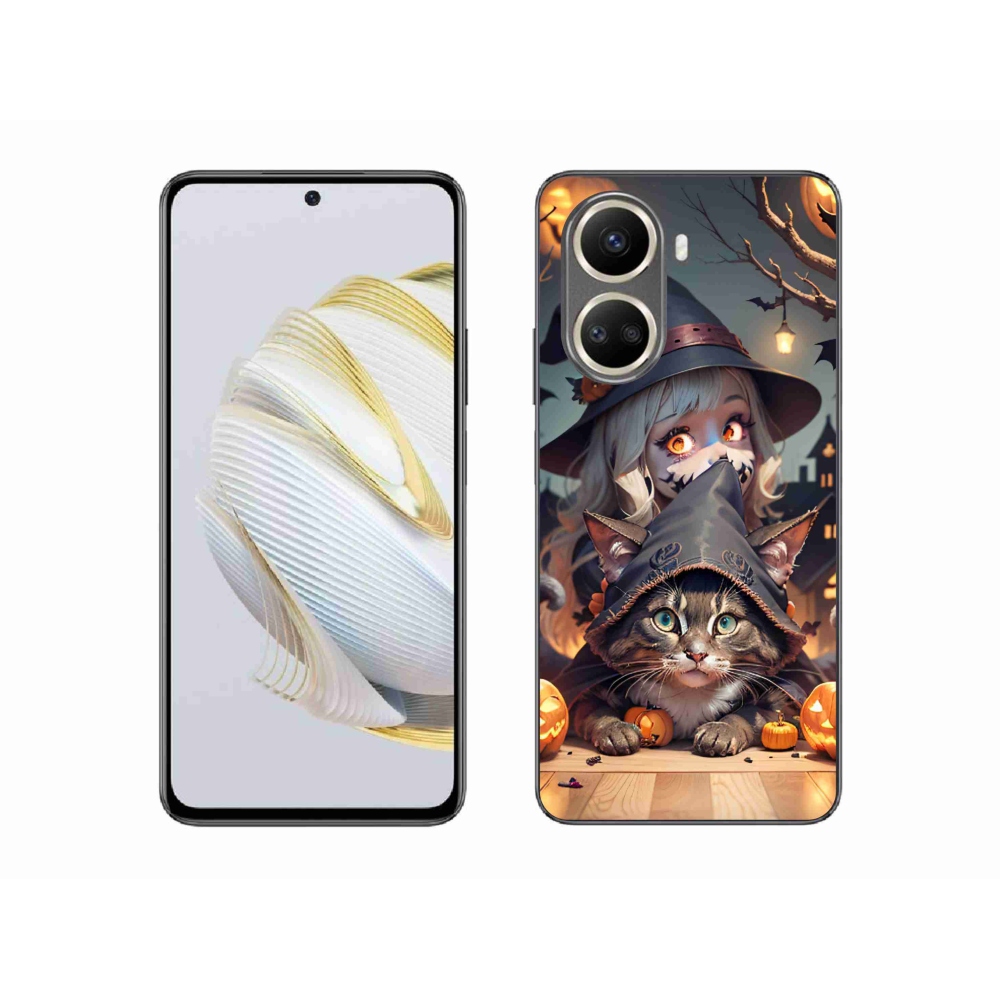 Gelový kryt mmCase na Huawei Nova 10 SE - čarodějnice s kočkou