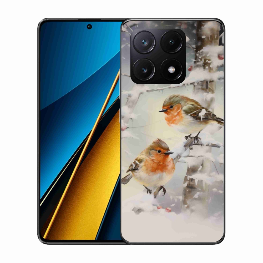 Gelový kryt mmCase na Xiaomi Poco X6 Pro 5G - ptáčci v zimě