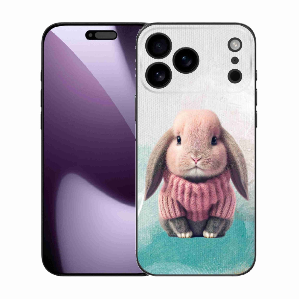 Gelový kryt mmCase na iPhone 17 Pro Max - králíček ve svetru