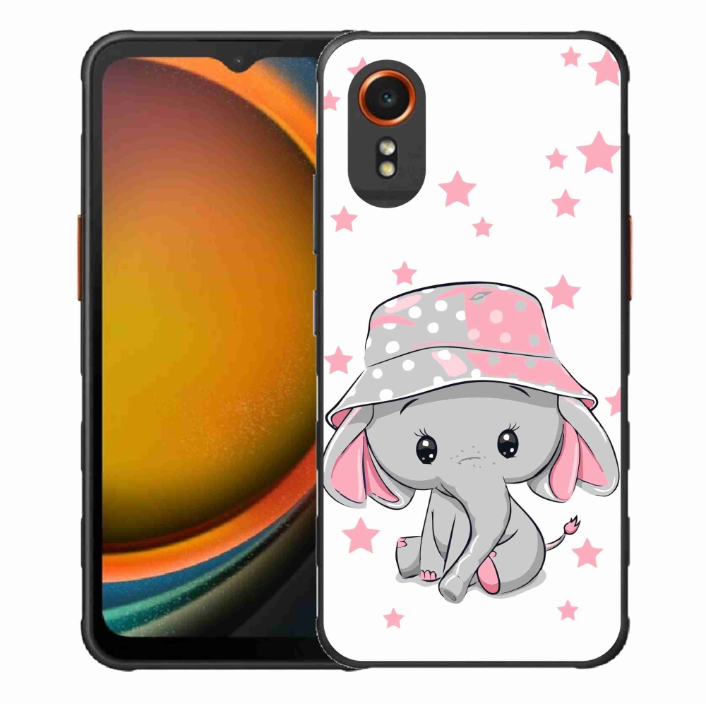 Gelový kryt mmCase na Samsung Galaxy Xcover 7 - růžový slon