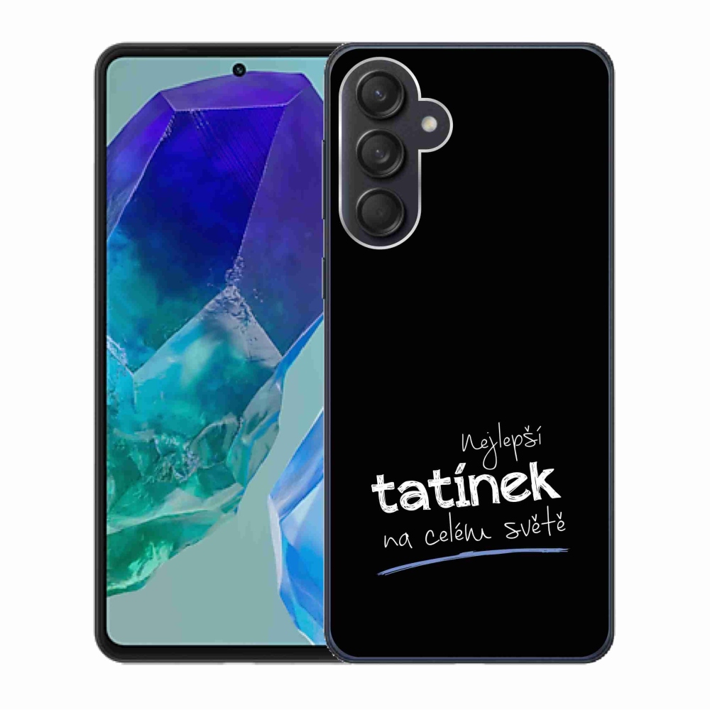 Gelový kryt mmCase na Samsung Galaxy M55 5G - nejlepší tatínek 4 černé pozadí