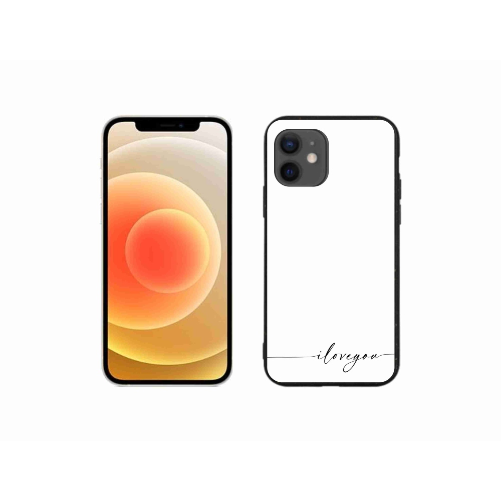 Gelový kryt mmCase na iPhone 12 mini - I love you bílé pozadí