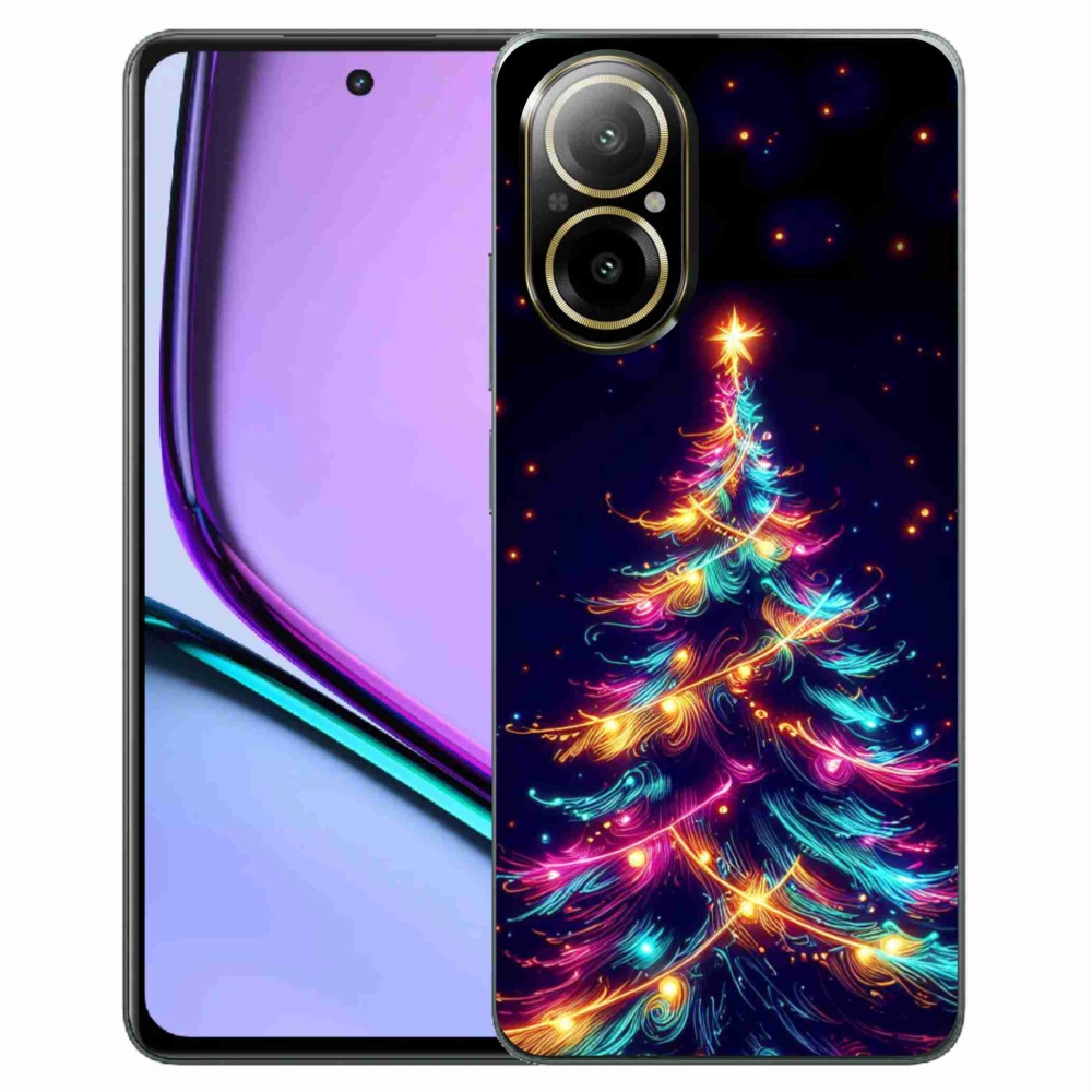 Gelový kryt mmCase na Realme C67 - neonový vánoční stromek
