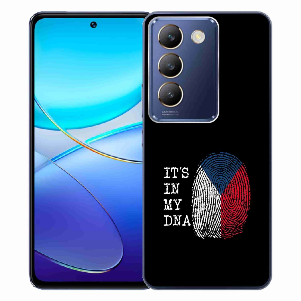 Gelový kryt mmCase na Vivo V40 SE 4G/5G - vlajka otisk prstu černé pozadí