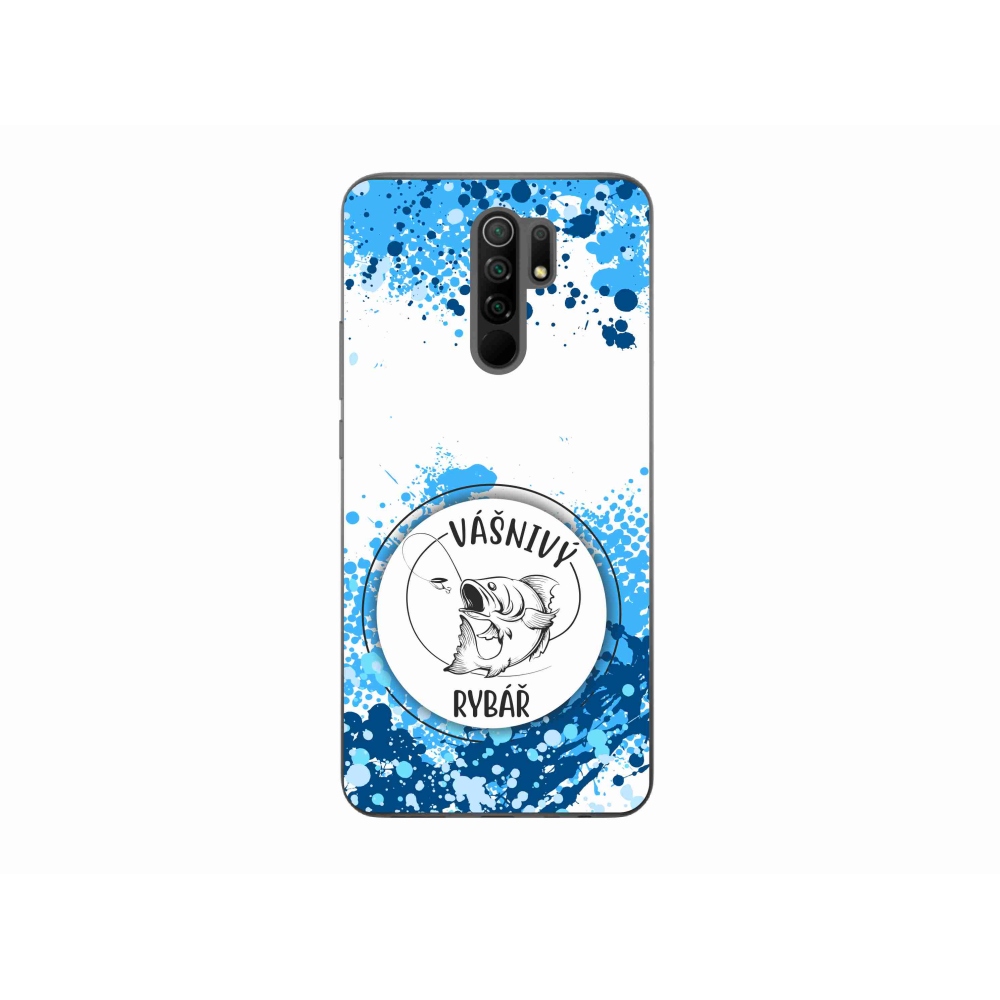 Gelový kryt mmCase na Xiaomi Redmi 9 - vášnivý rybář bílé pozadí