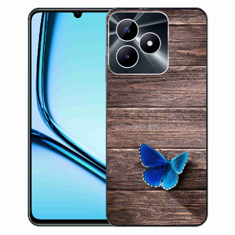Gelový kryt mmCase na Realme Note 50 - modrý motýl 1