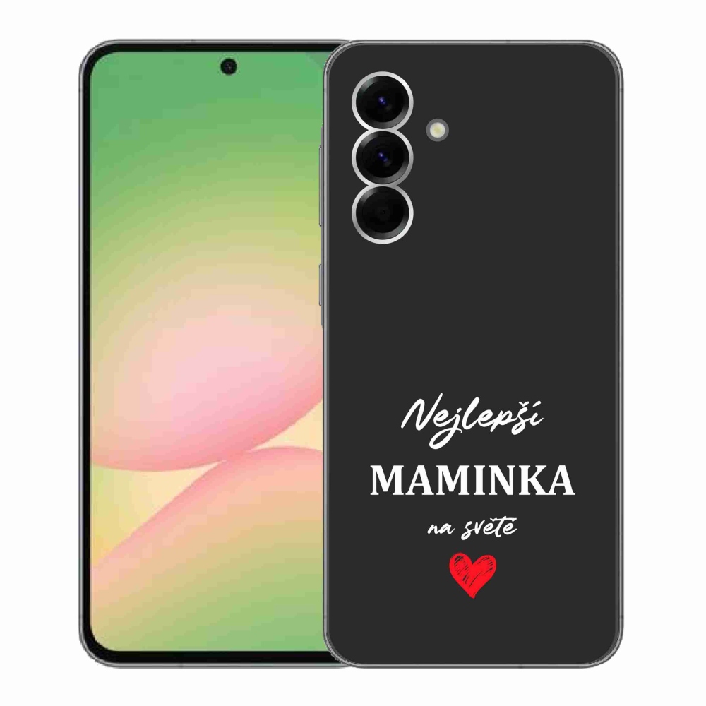 Gelový kryt mmCase na Samsung Galaxy A56 5G - nejlepší maminka 1 černé pozadí
