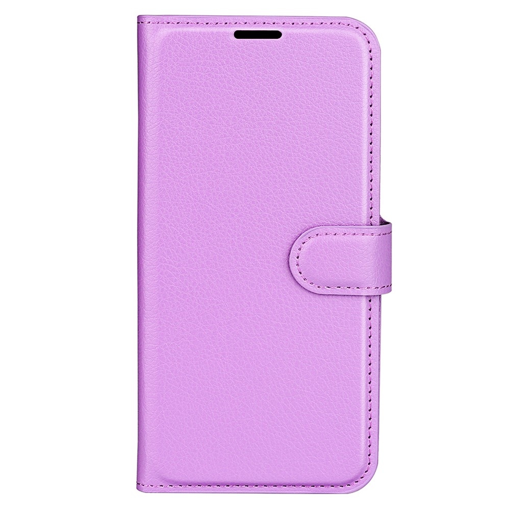Litchi knížkové pouzdro na Samsung Galaxy S25 Ultra - fialové