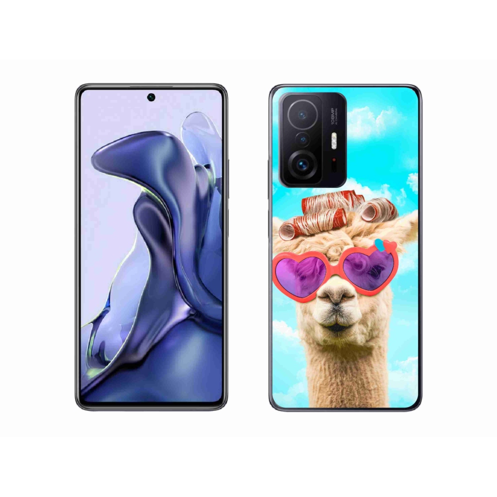 Gelový kryt mmCase na Xiaomi 11T Pro - lama s brýlemi
