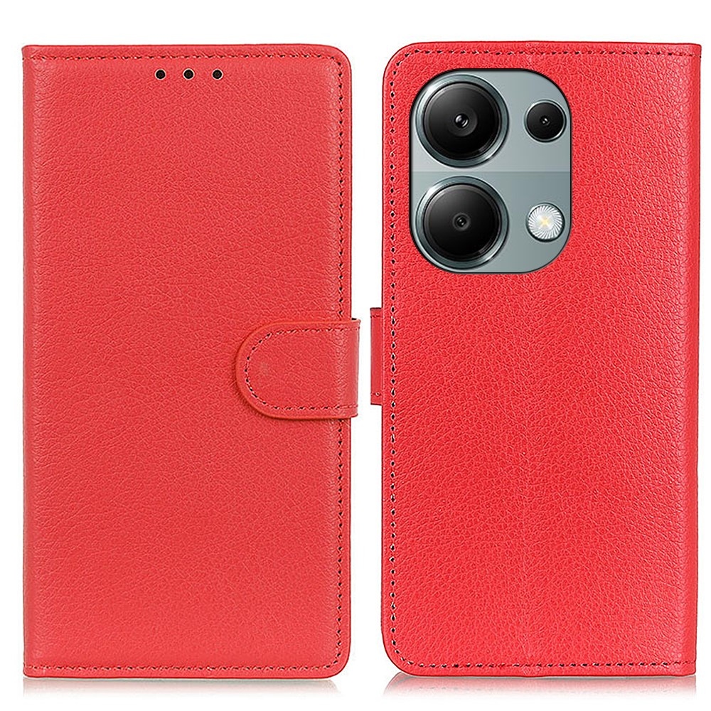 Litchie knížkové pouzdro na Xiaomi Redmi Note 13 Pro 4G/Poco M6 Pro - červené