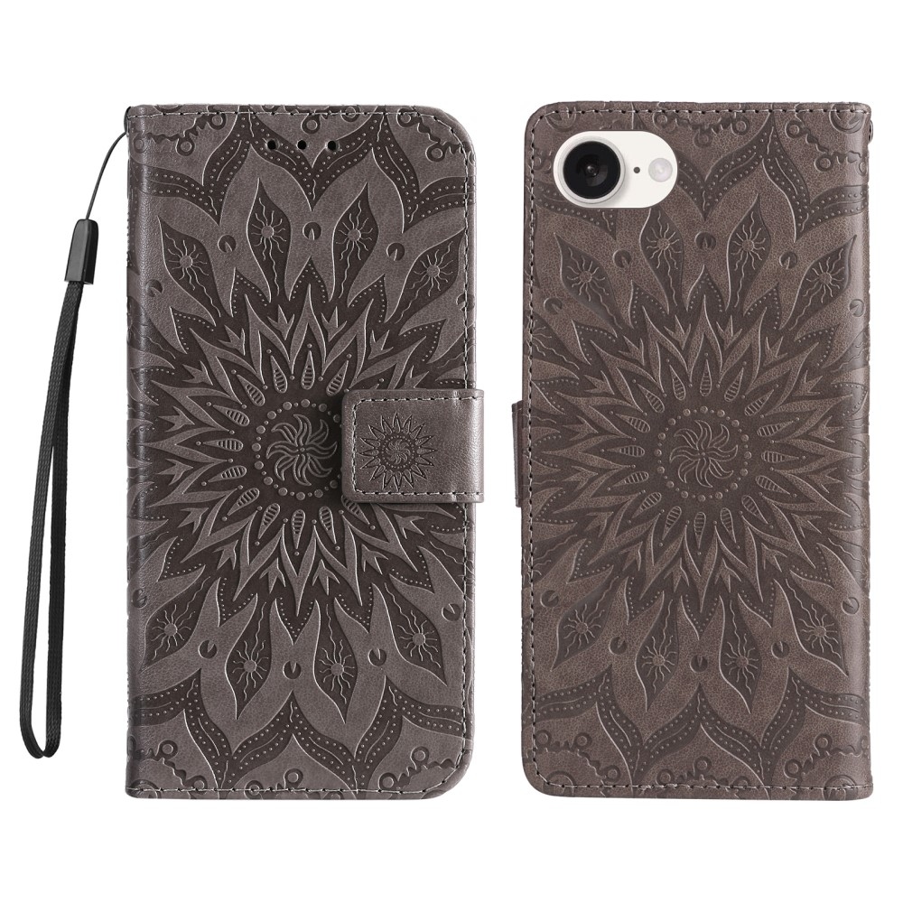 Sunflower knížkové pouzdro na iPhone 16e - šedé