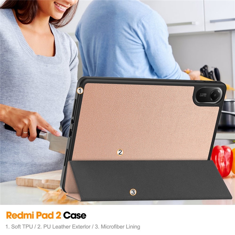 Cases chytré zavírací pouzdro na Xiaomi Redmi Pad 2 - růžovozlaté