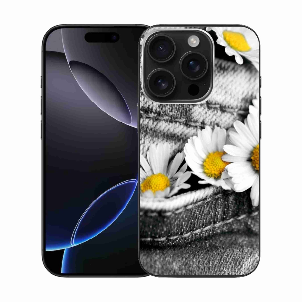 Gelový obal mmCase na iPhone 16 Pro - kopretiny