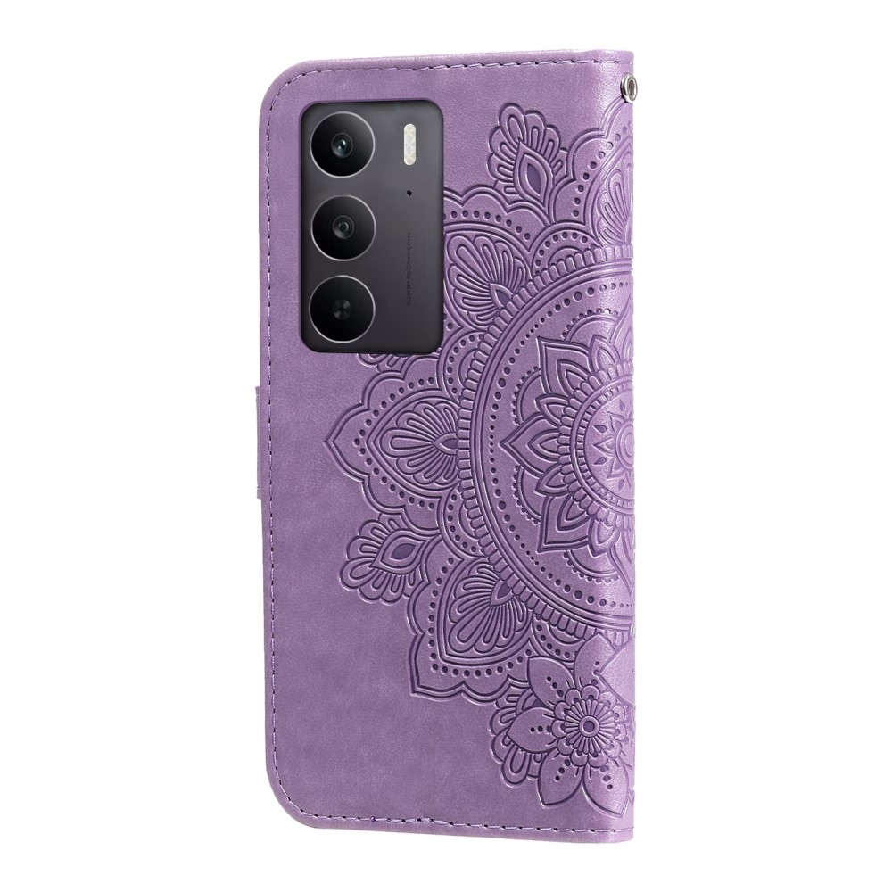 Mandala knížkové pouzdro na Realme C75 - fialové