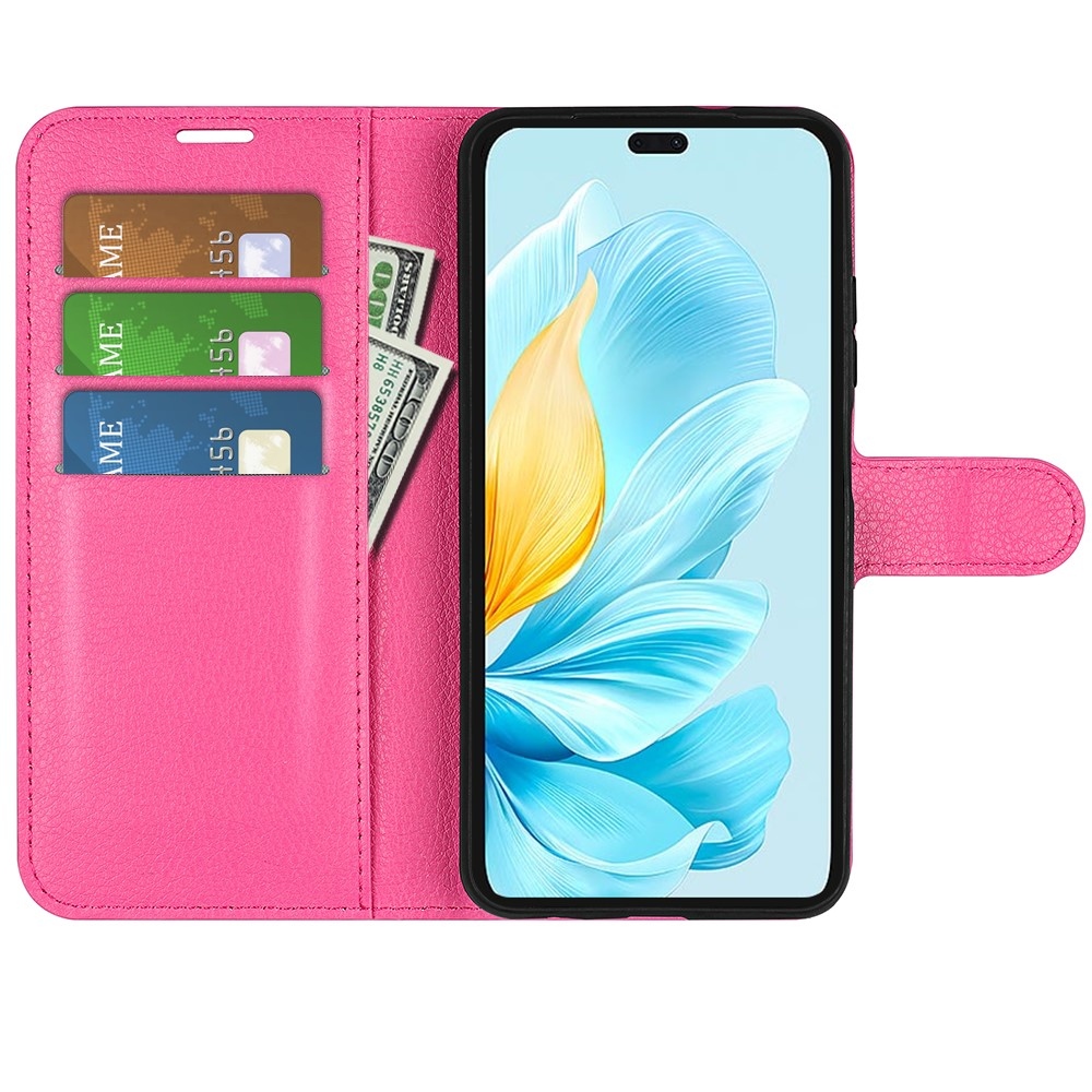 Litchi knížkové pouzdro na Honor 200 Lite 5G - rose