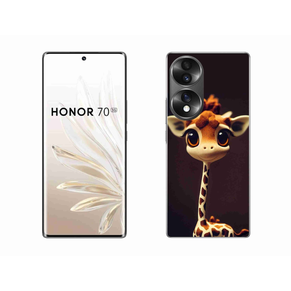 Gelový kryt mmCase na Honor 70 - malá žirafa
