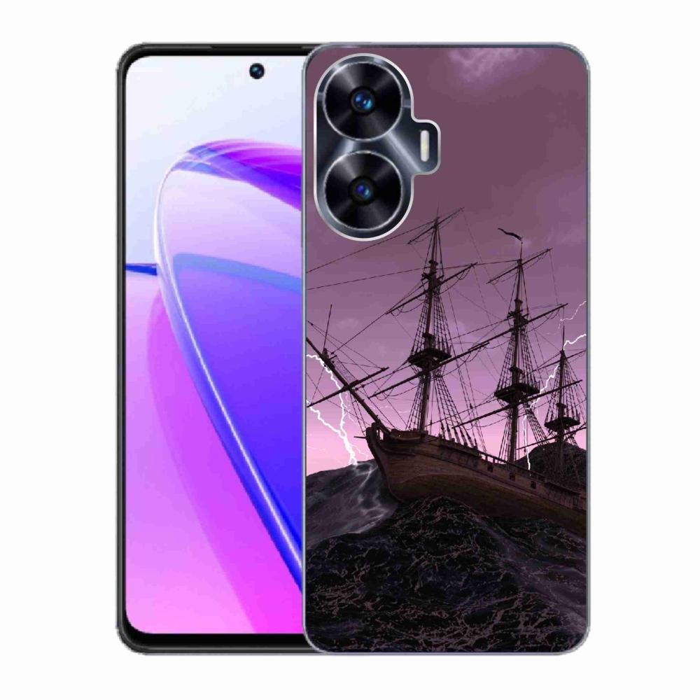 Gelový kryt mmCase na Realme C55 - loď v bouři