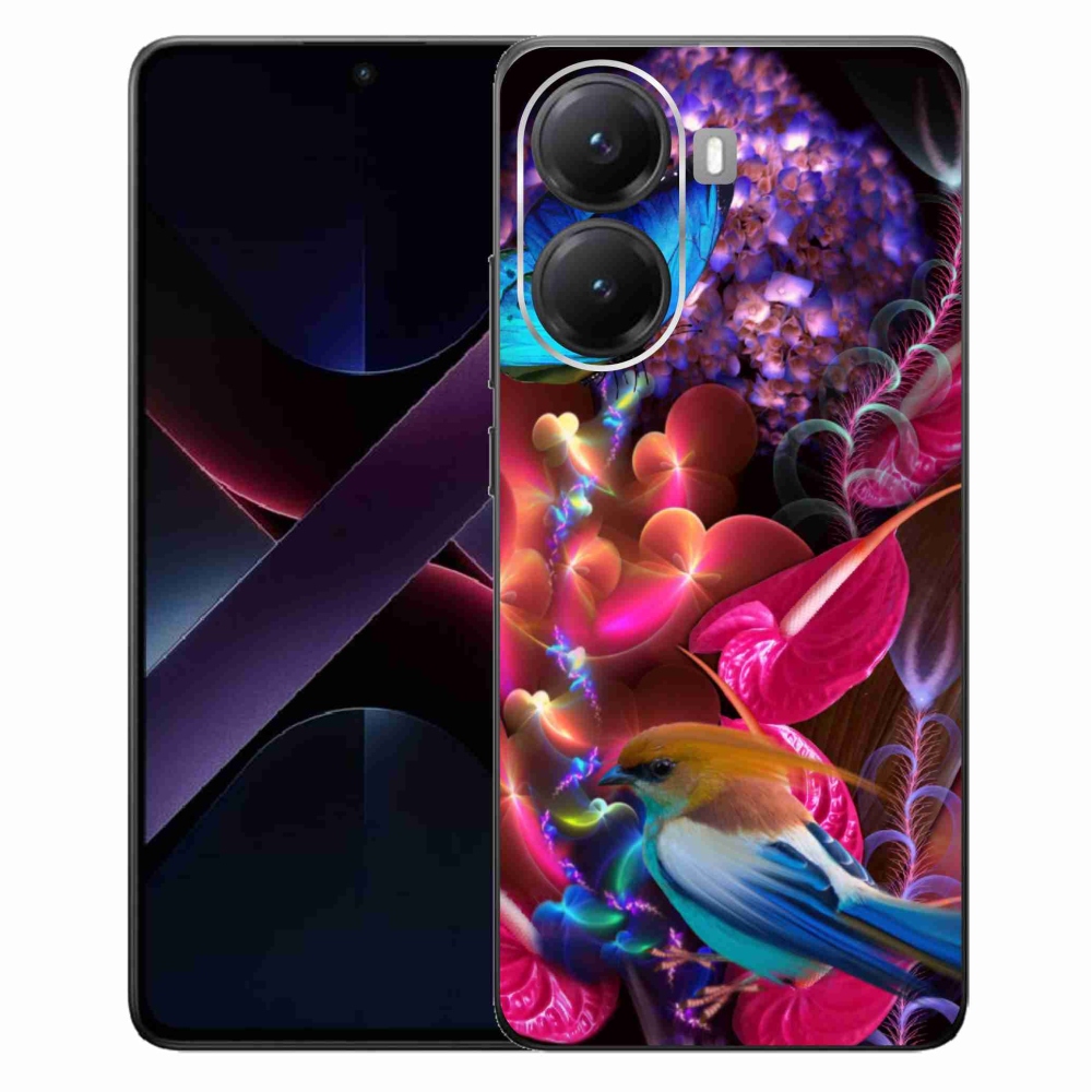 Gelový kryt mmCase na Xiaomi Poco X7 Pro 5G - barevné květiny