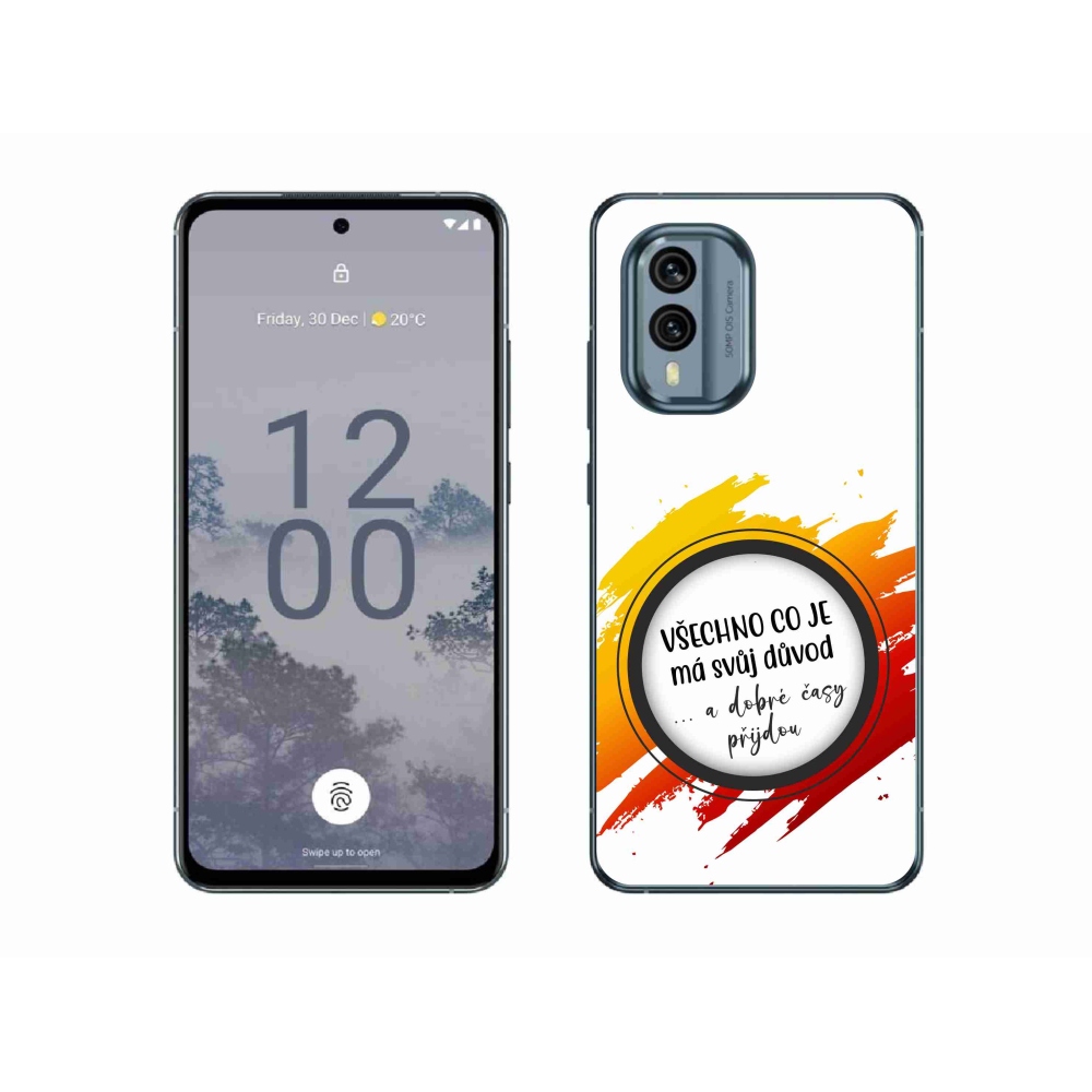 Gelový kryt mmCase na Nokia X30 5G - citát 3 bílé pozadí