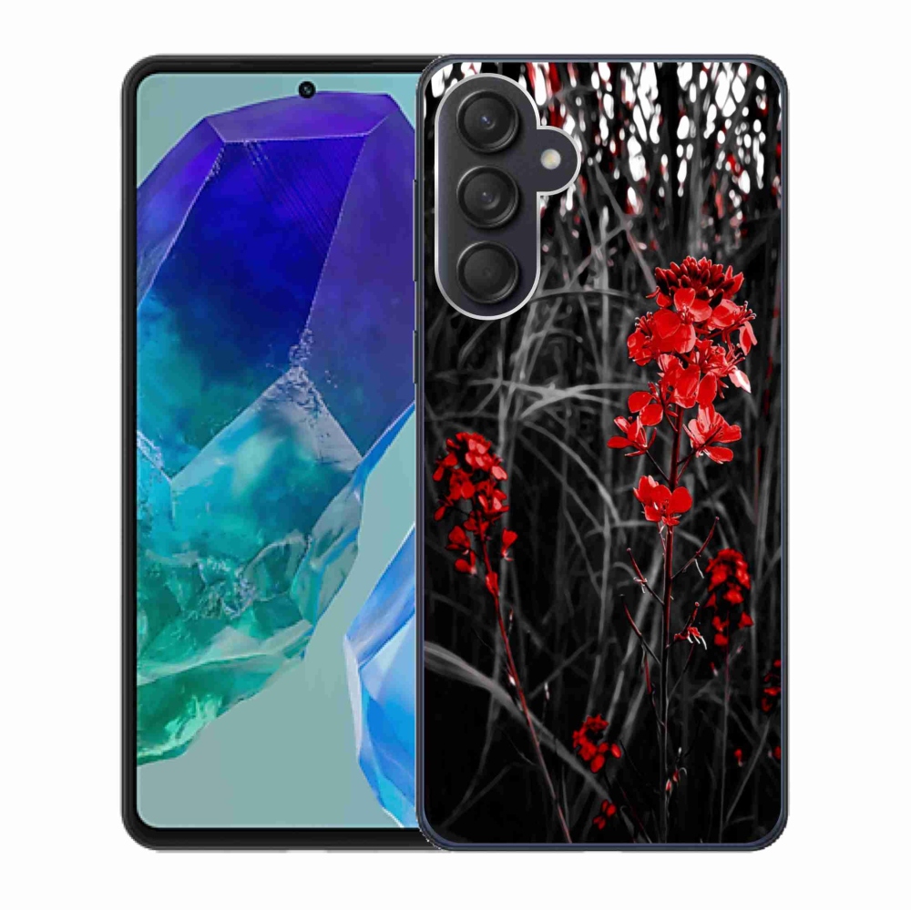 Gelový kryt mmCase na Samsung Galaxy M55 5G - červená rostlina