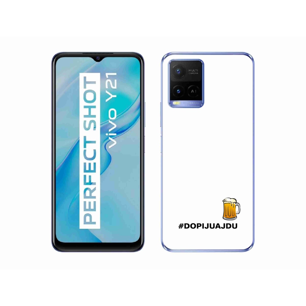 Gelový kryt mmCase na Vivo Y21/Y21s/Y33s - pivní motiv 1 bílé pozadí