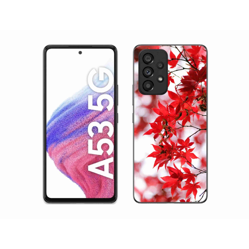 Gelový kryt mmCase na Samsung Galaxy A53 5G - červené listy