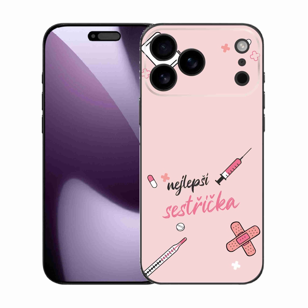 Gelový kryt mmCase na iPhone 17 Pro Max - nejlepší sestřička růžové pozadí