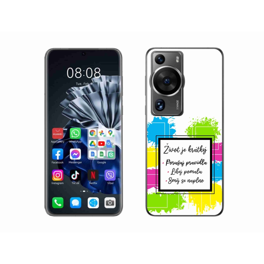 Gelový kryt mmCase na Huawei P60 Pro - citát 5 bílé pozadí