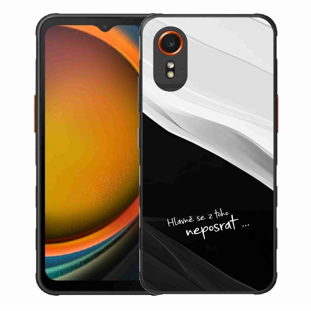 Gelový kryt mmCase na Samsung Galaxy Xcover 7 - vtipný text 13 černobílé pozadí