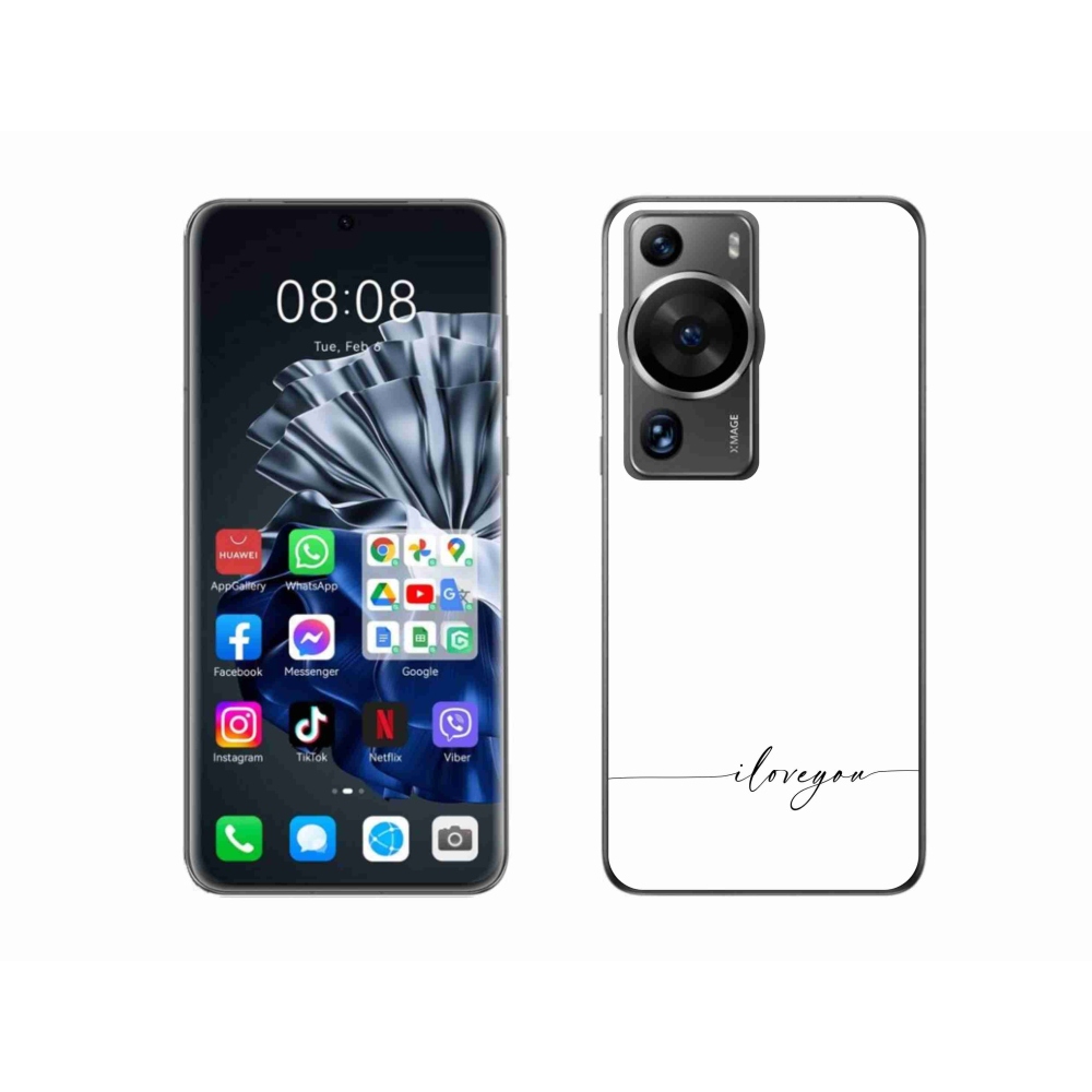 Gelový kryt mmCase na Huawei P60 Pro - I love you bílé pozadí
