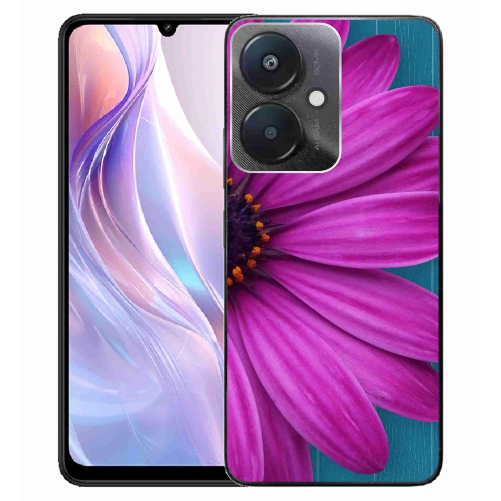 Gelový obal mmCase na Xiaomi Redmi 13C 5G - fialová kopretina