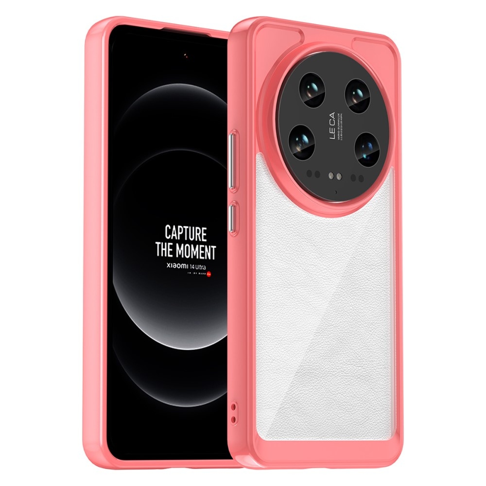 Gelový obal s pevnými zády na Xiaomi 14 Ultra - červený