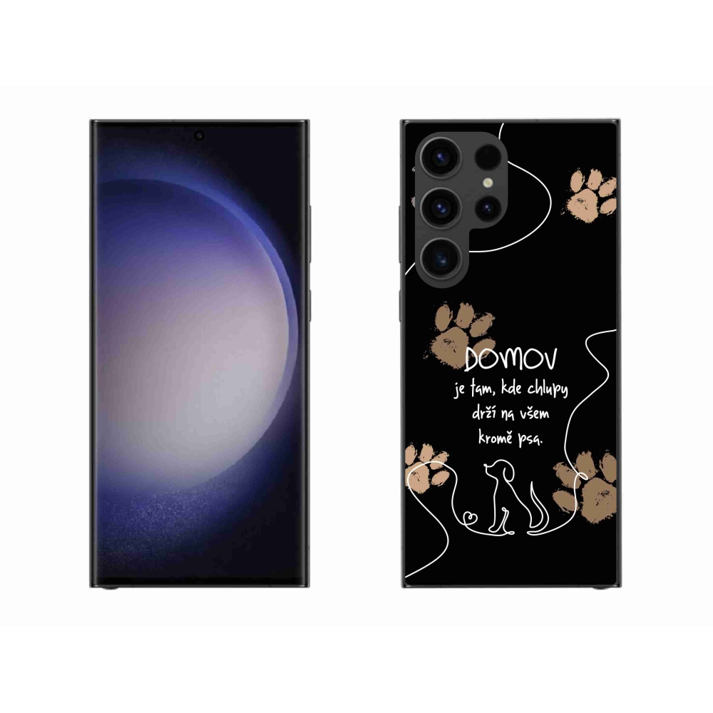 Gelový kryt mmCase na Samsung Galaxy S23 Ultra 5G - psí motiv černé pozadí
