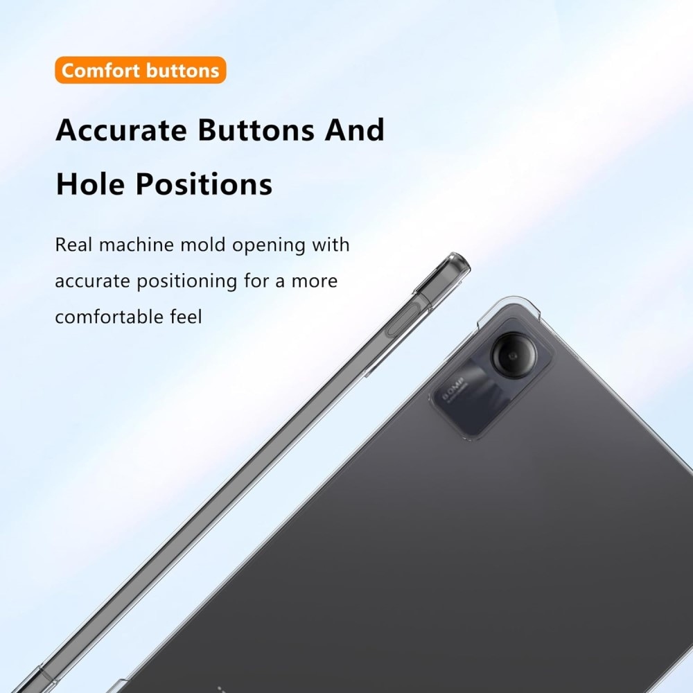 Průhledný gelový obal s vyztuženými rohy na Xiaomi Redmi Pad SE - průhledný
