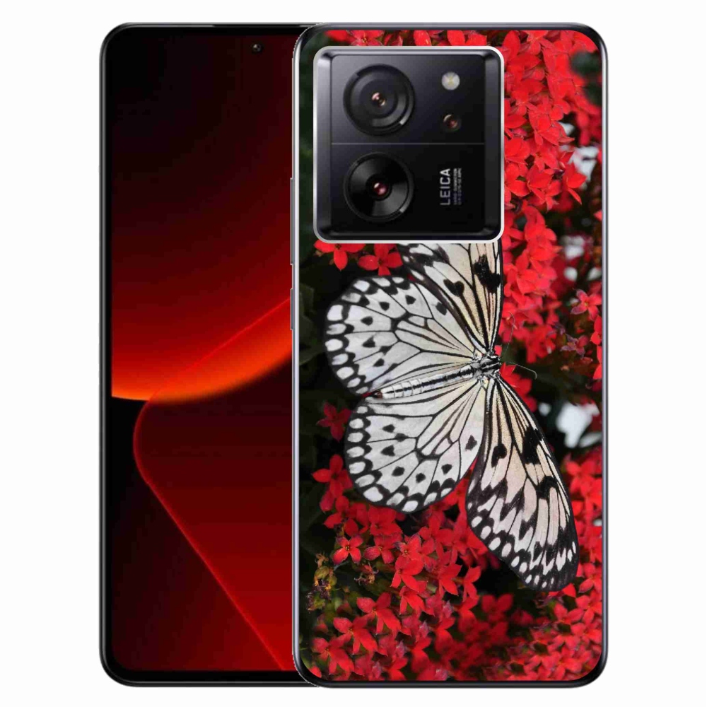 Gelový kryt mmCase na Xiaomi 13T/13T Pro - černobílý motýl 1