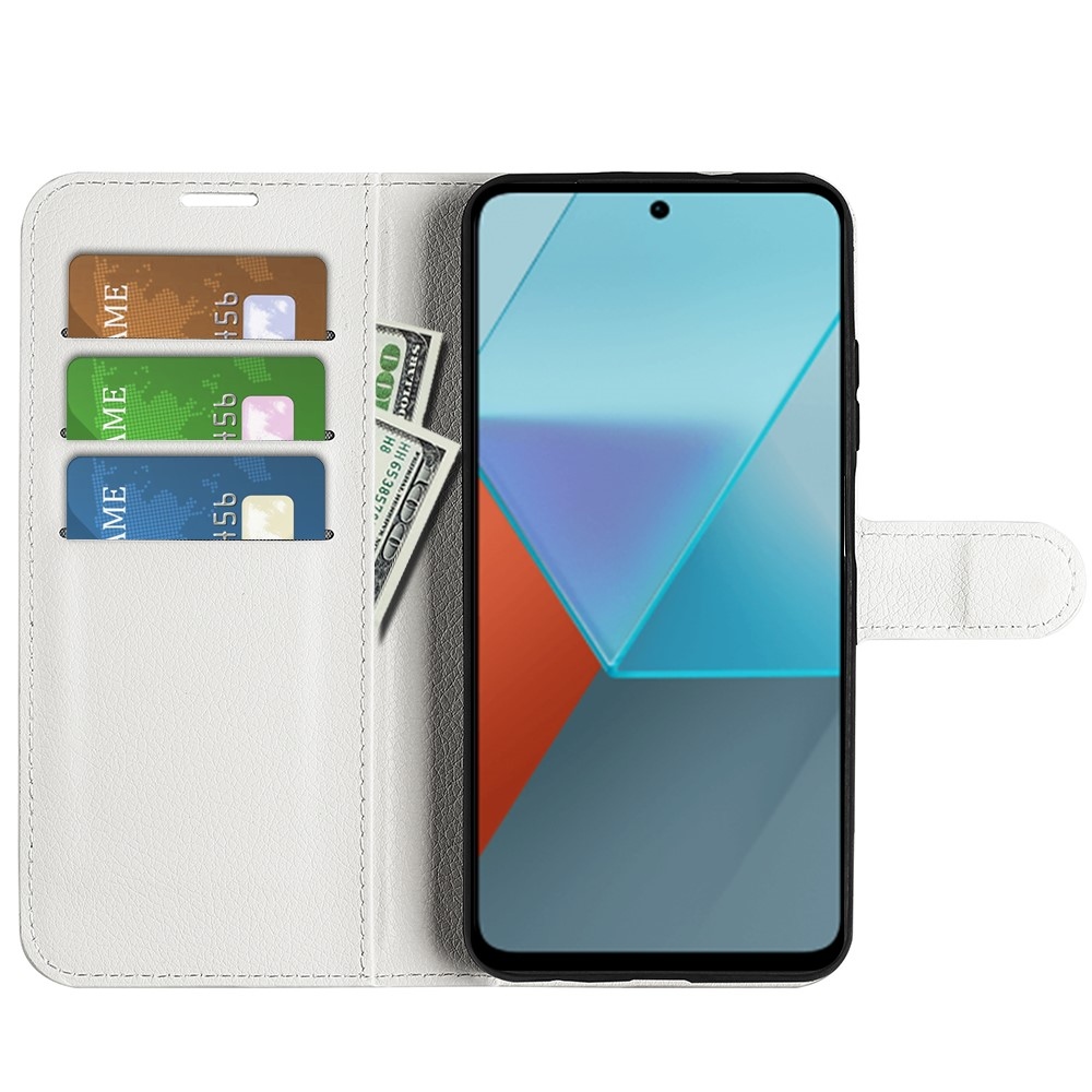 Litchi knížkové pouzdro na Xiaomi Redmi Note 13 Pro 5G/Poco X6 5G - bílé