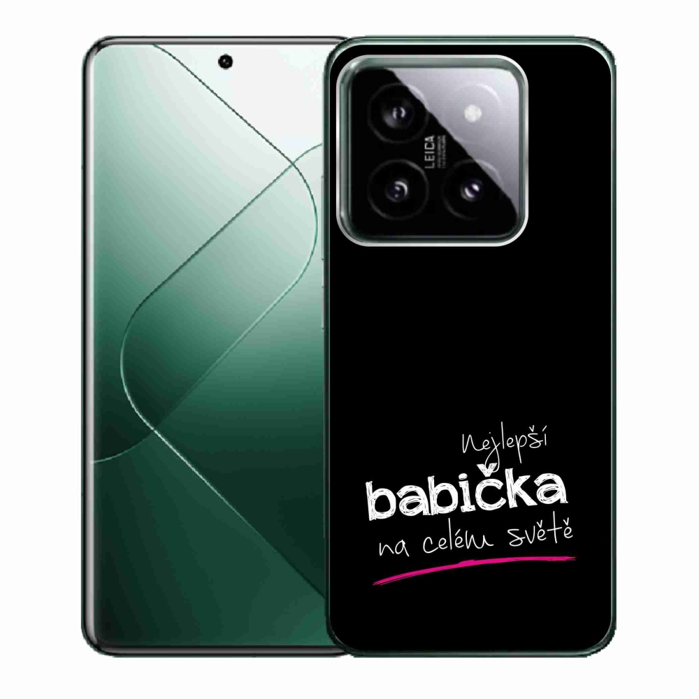 Gelový kryt mmCase na Xiaomi 14 - nejlepší babička 4 černé pozadí