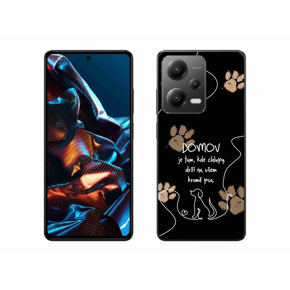 Gelový kryt mmCase na Xiaomi Redmi Note 12 Pro 5G - psí motiv černé pozadí