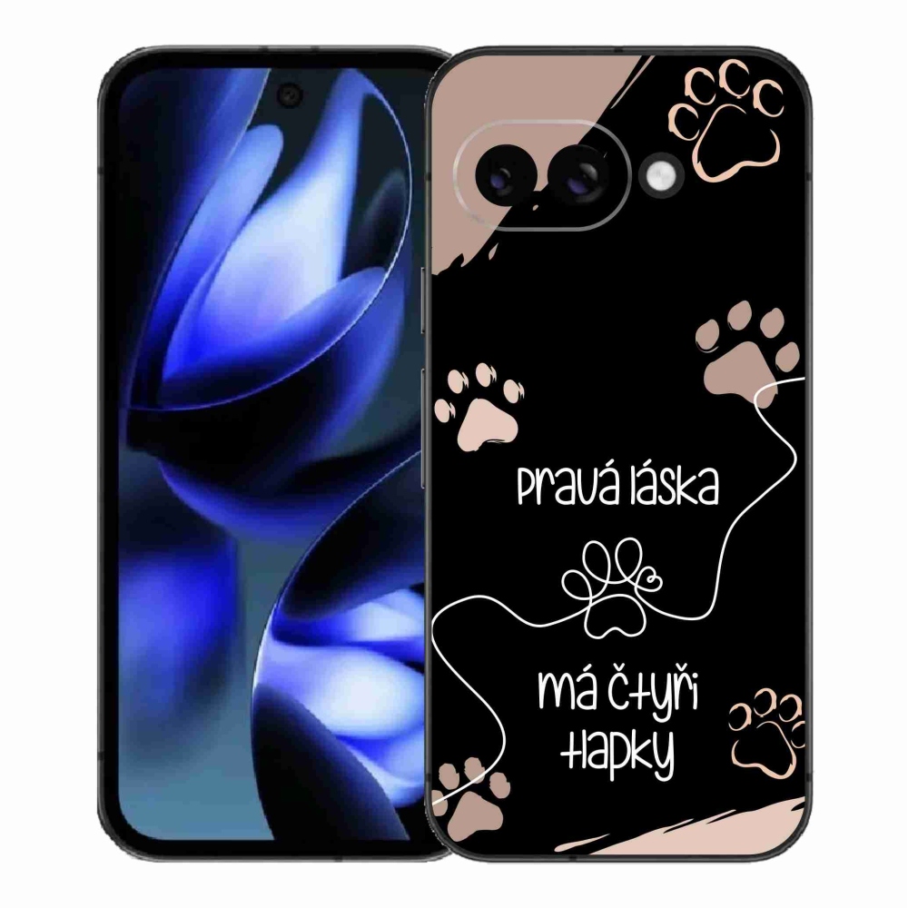 Gelový kryt mmCase na Google Pixel 9a - psí motiv 1 černé pozadí