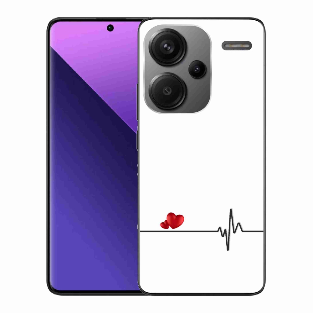 Gelový kryt mmCase na Xiaomi Redmi Note 13 Pro+ 5G - srdce a tep bílé pozadí