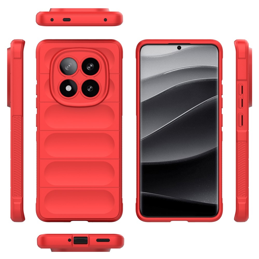 Rugg odolný gelový obal na Xiaomi Redmi Note 14 Pro+ 5G - červený