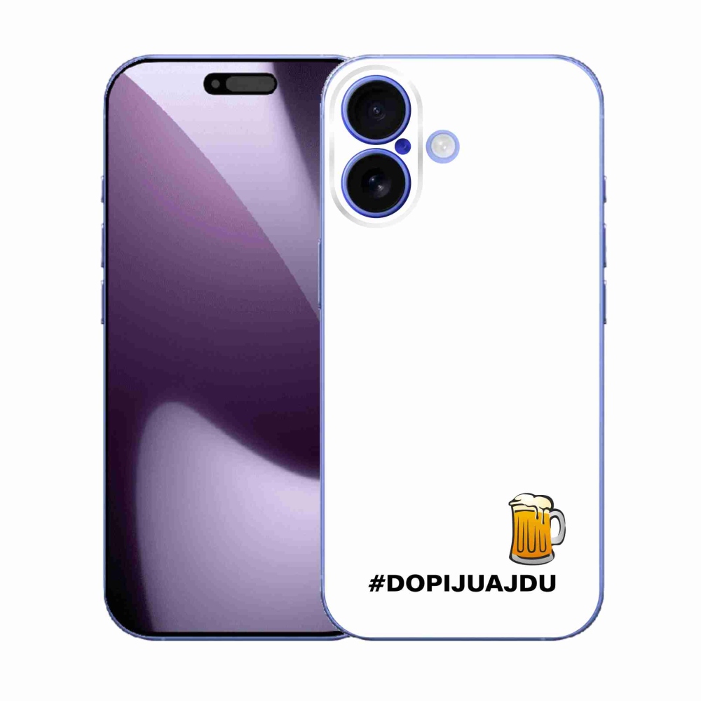 Gelový kryt mmCase na iPhone 17 - pivní motiv 1 bílé pozadí