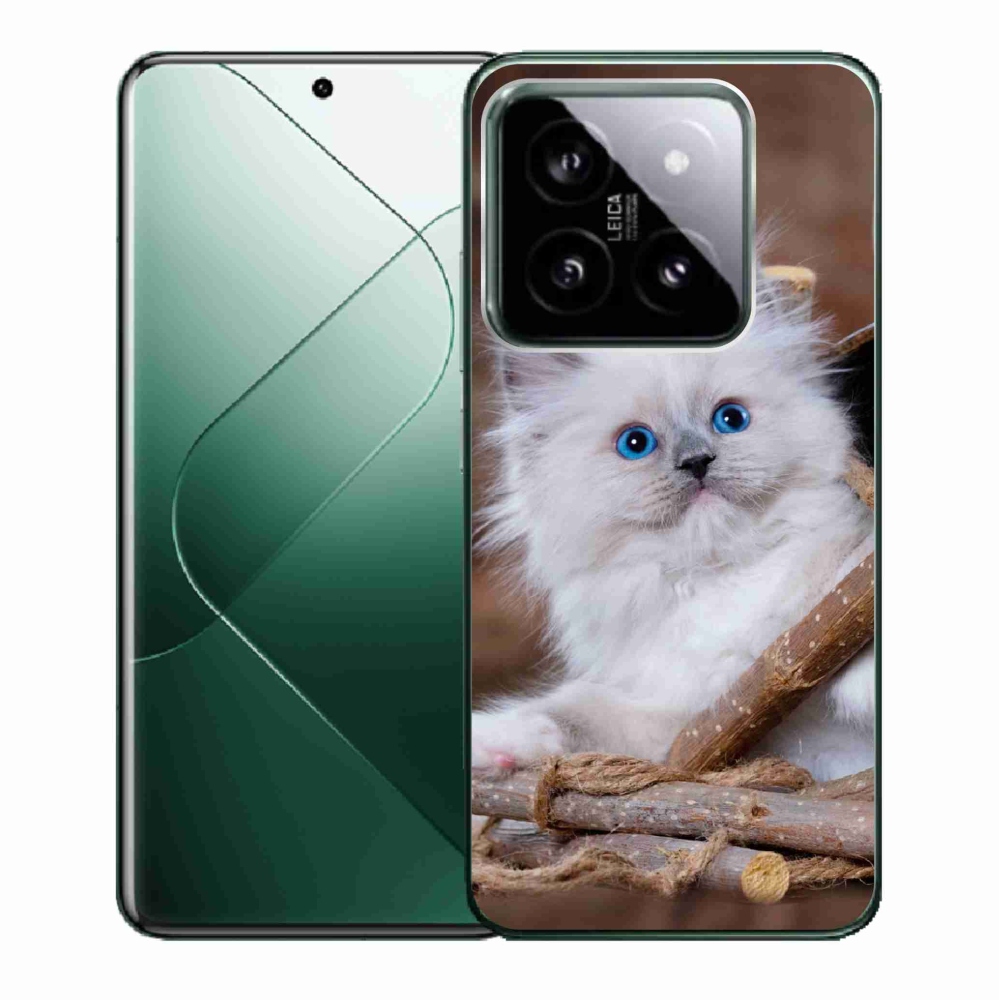 Gelový kryt mmCase na Xiaomi 14 - bílé kotě